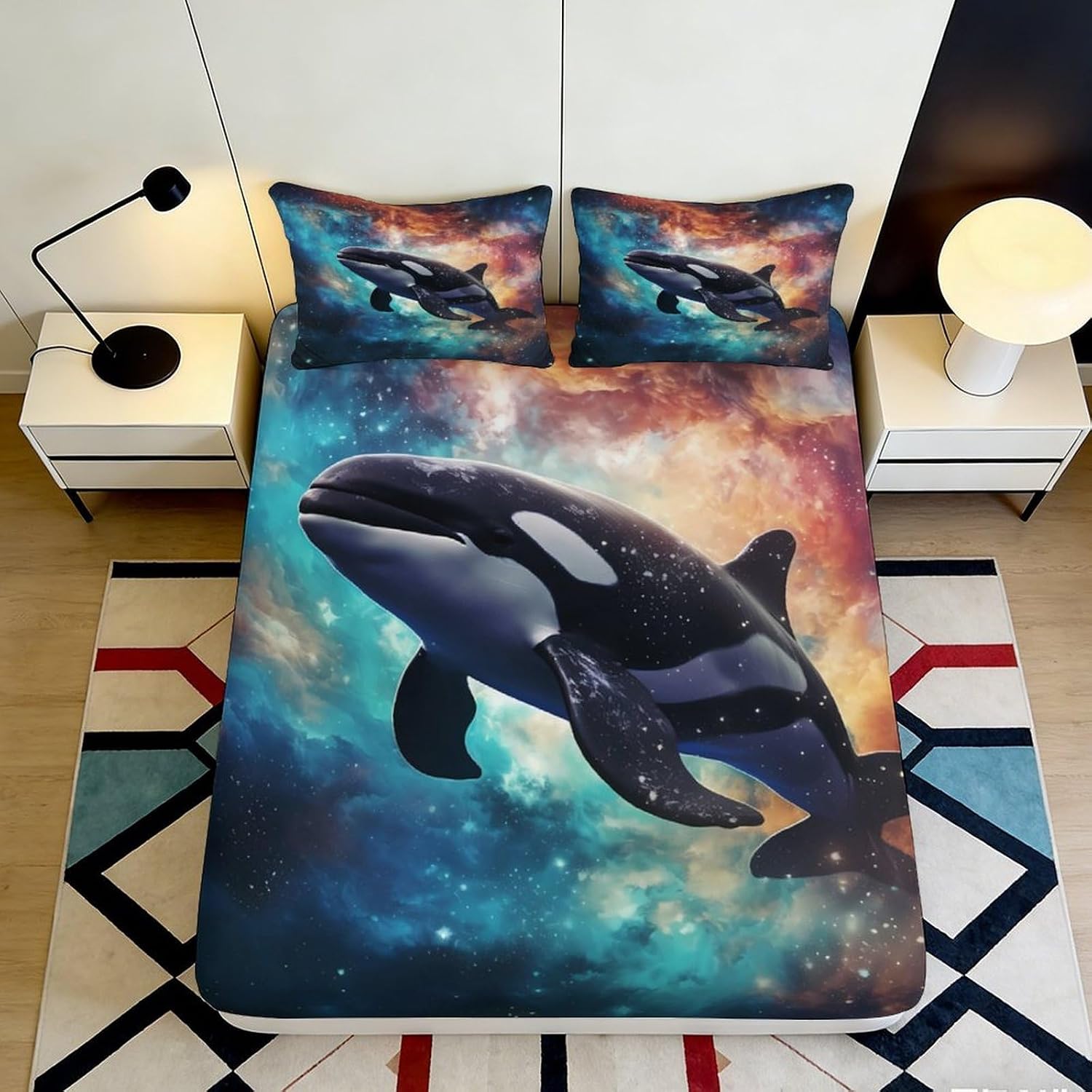 Fitted Bed Sheets Deep Pocket - Whale Fitted Sheet Kawaii Killer Whale