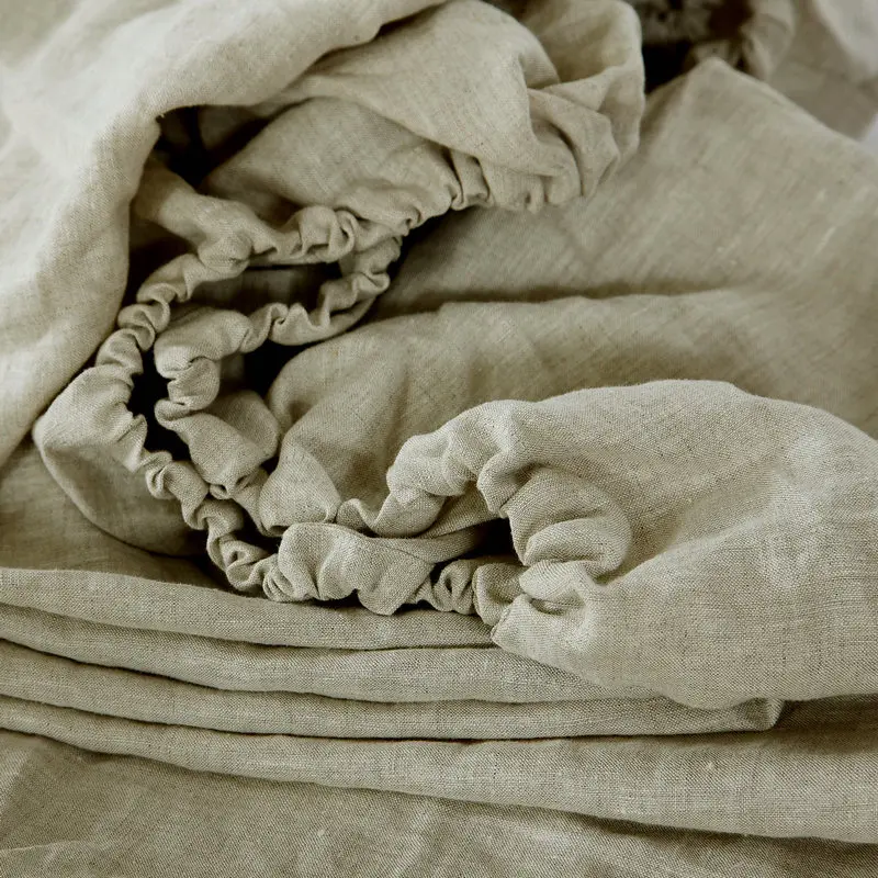Fitted Bed Sheets Deep Pocket - Pure Linen Fitted Sheet 35cm Deep