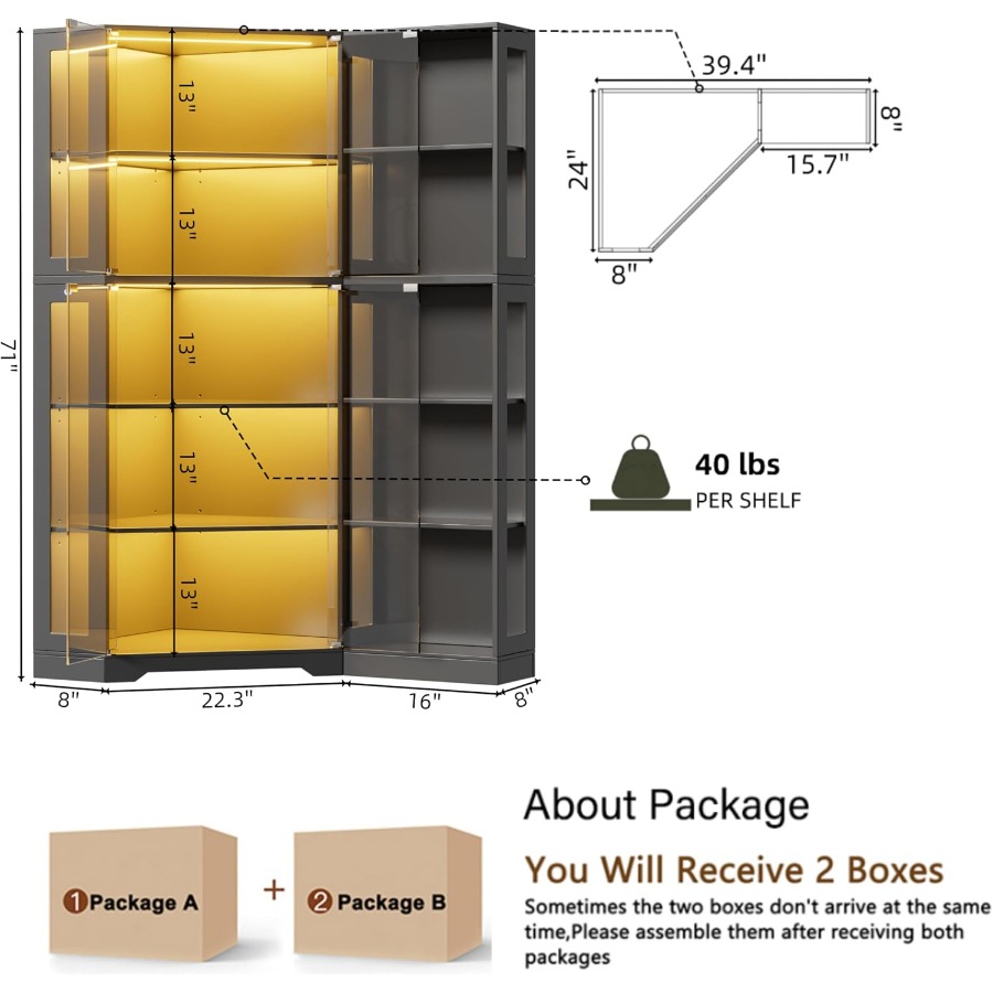 Corner display curio cabinet w - Storage & Organization ulasan dan harga