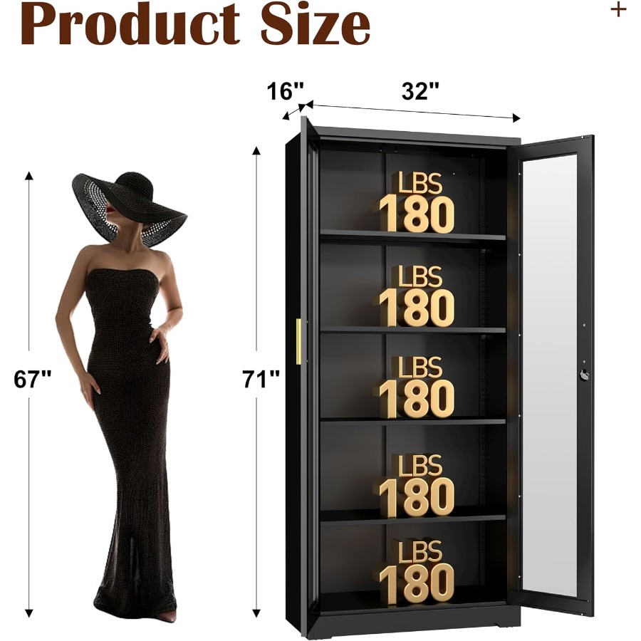 71 Glass Display Cabinet with  - Storage & Organization ulasan dan harga