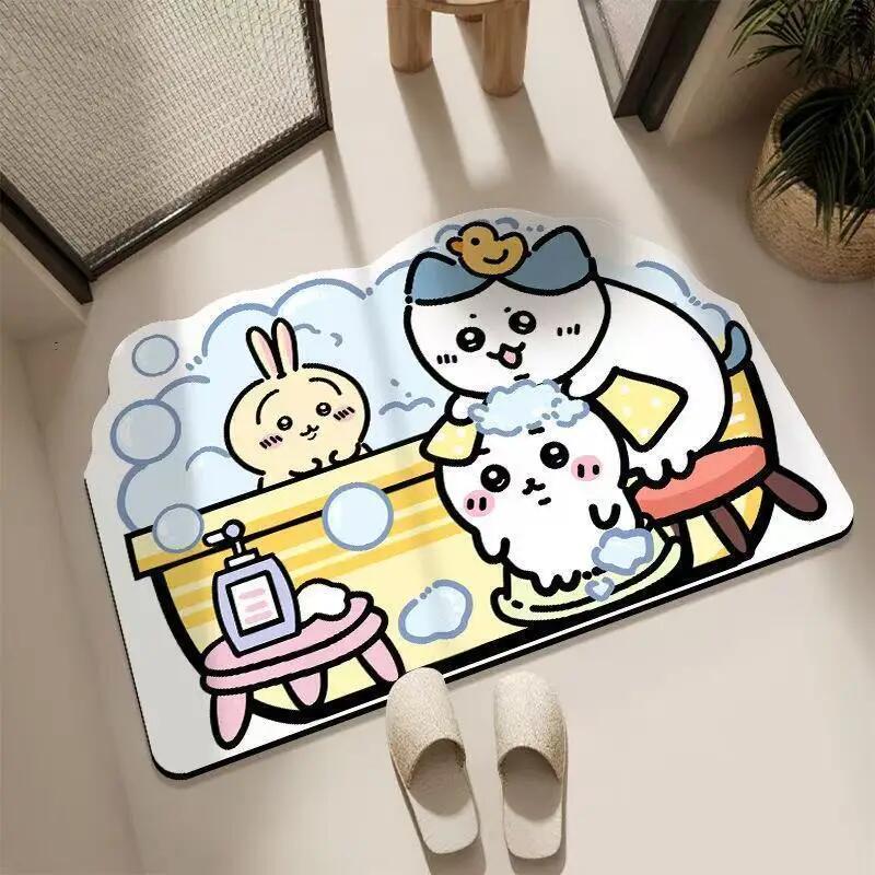 Chiikawa,Hachiware,Usagi  Cute - Quick Dry Diatomite Bath Mat ulasan dan harga