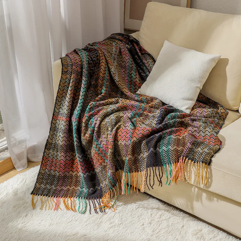 Boho Wave Throw Blanket with T - Boho Throw Blanket Fringe ulasan dan harga
